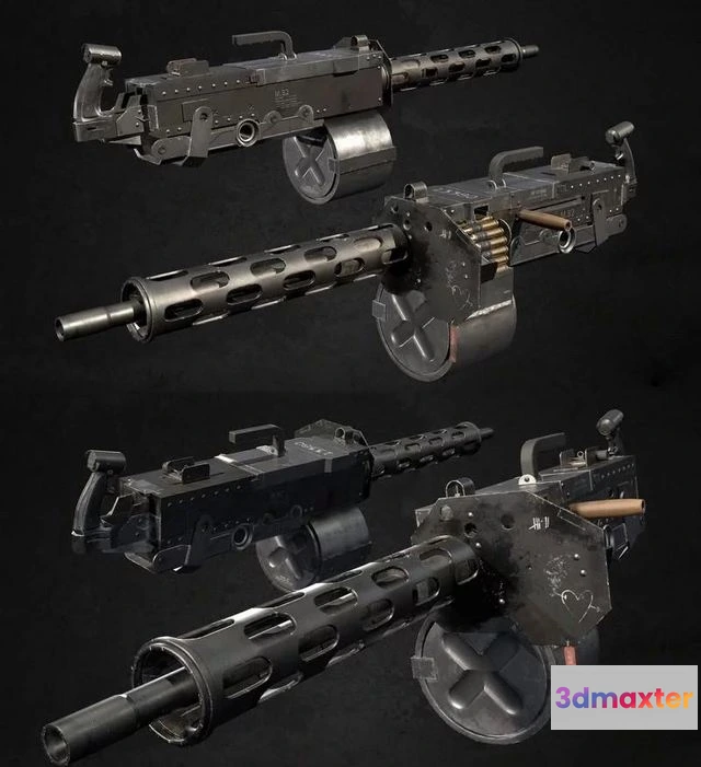 1523038 - PBR Game 3D Models - Heavy Machinegun 3D Max