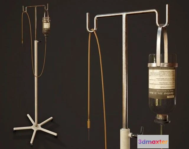 1523058 - PBR Game 3D Models - Hospital Drip Stand 3D Max