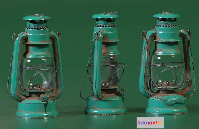 1523078 - PBR Game 3D Models - Hurricane Lantern Lamp 3D Max