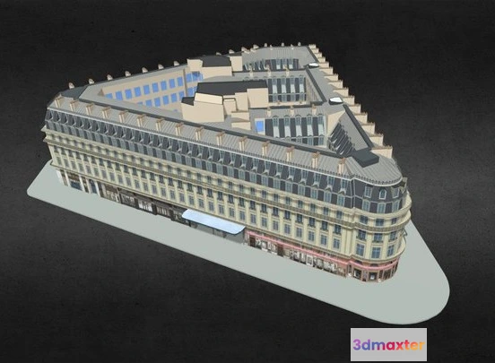 1523100 - PBR Game 3D Models - Inter Continental Paris Le Grand Hotel Building 3D Max