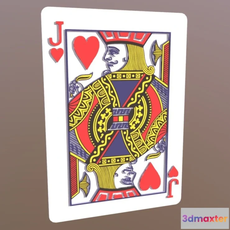 1523114 - PBR Game 3D Models - Jack Of Hearts Playing Card 3D Max