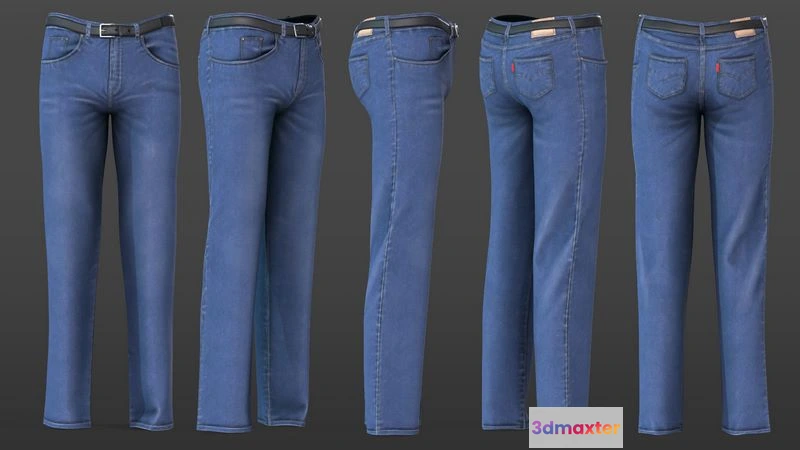 1523128 - PBR Game 3D Models - Jeans Low-poly 3D Max