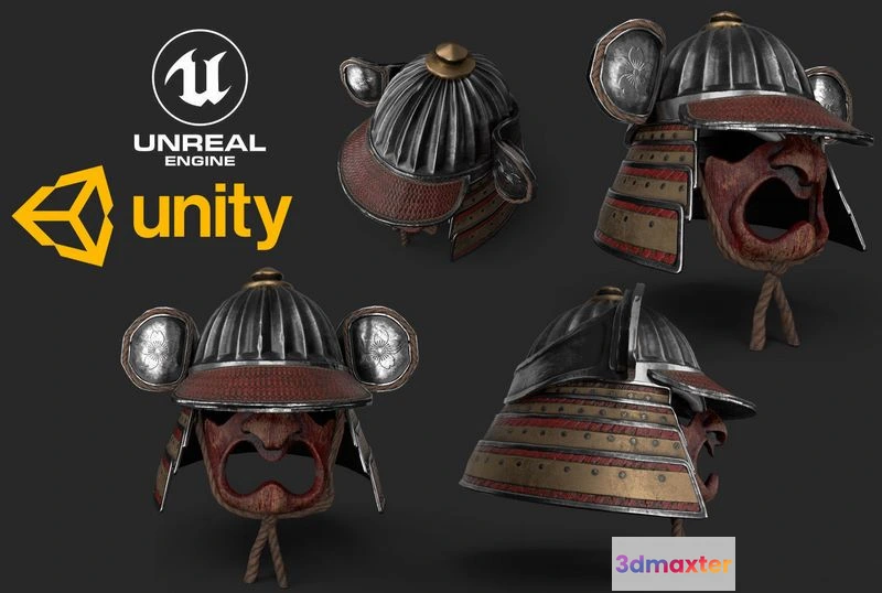 1523142 - PBR Game 3D Models - Kabuto Helmet 3D Max