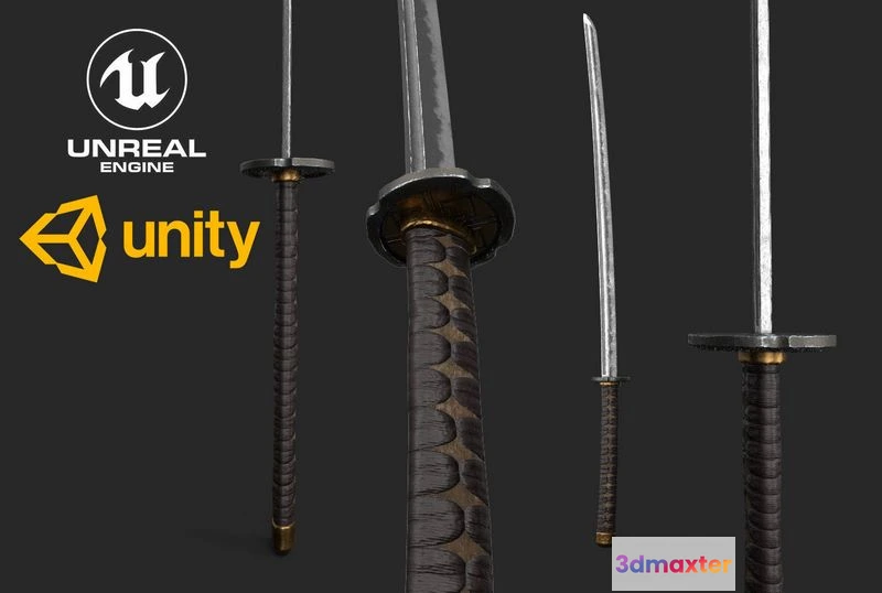 1523144 - PBR Game 3D Models - Katana samurai sword 3D Max