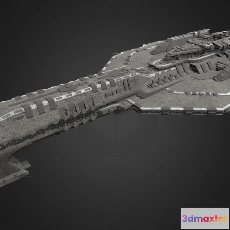 1523146 - PBR Game 3D Models - Keldabe Class Battleship 3D Max