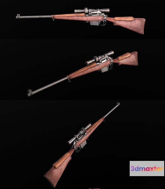 1523190 - PBR Game 3D Models - L42A1 Sniper Rifle 3D Max
