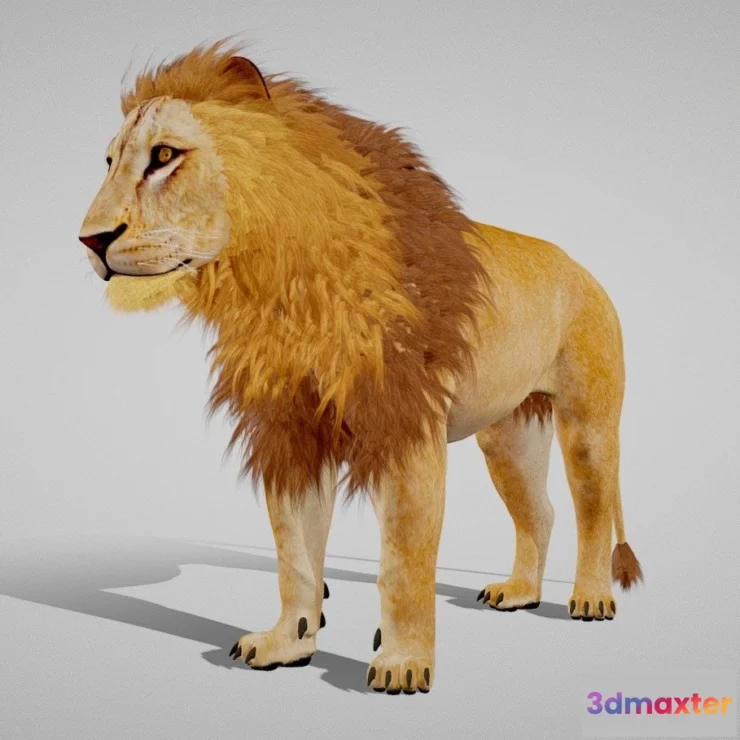 1523212 - PBR Game 3D Models - Lion The King Textured Hair 3D Max
