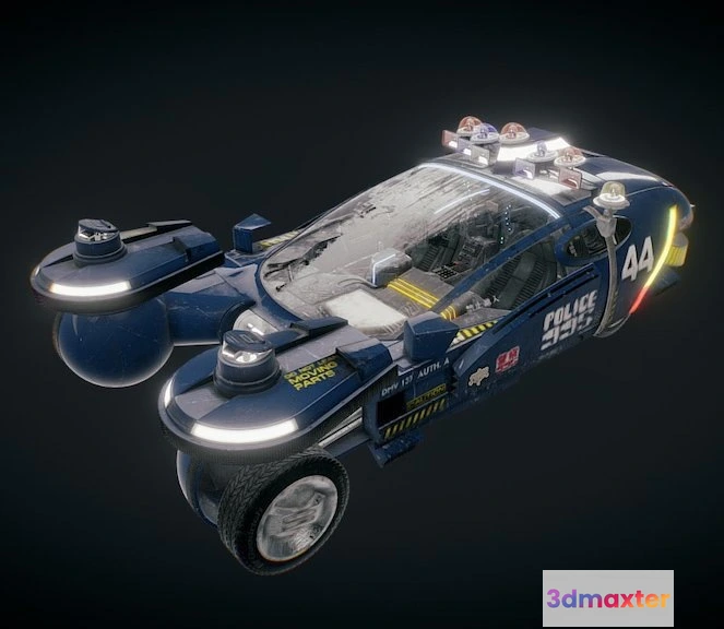 1523232 - PBR Game 3D Models - Los Angeles 2019 Police Spinner High Poly 3D Max