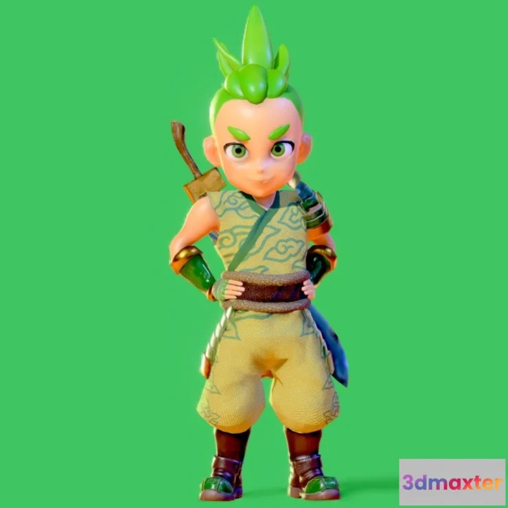 1523238 - PBR Game 3D Models - Low Poly Stylized Game Character Boy Gory 3D Max