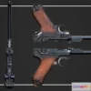 1523242 - PBR Game 3D Models - Luger P08 Pistol 3D Max
