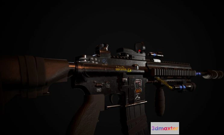1523252 - PBR Game 3D Models - M4 HK416 3D Max
