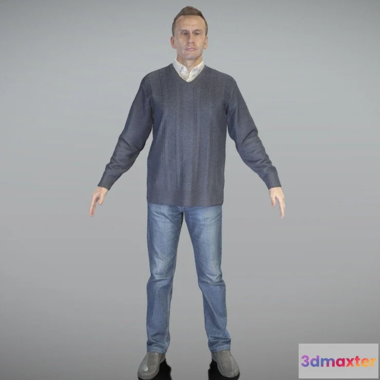 1523262 - PBR Game 3D Models - Man In Sweater Ready For Animation 347 3D Max