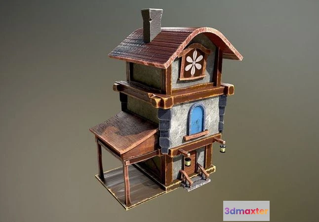 1523296 - PBR Game 3D Models - Medieval old vikings house 3D Max