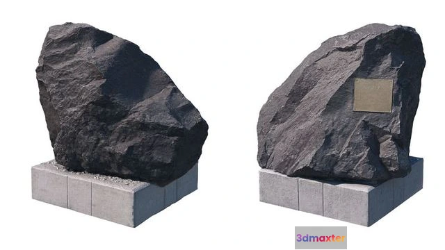 1523304 - PBR Game 3D Models - Memorial stone Scan 3D Max