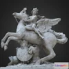 1523316 - PBR Game 3D Models - Mercure Monté Sur Pégase   Louvre Museum 3D Max