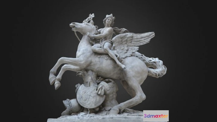 1523316 - PBR Game 3D Models - Mercure Monté Sur Pégase   Louvre Museum 3D Max