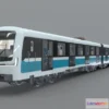 1523330 - PBR Game 3D Models - Metro Train (With A Pantograph) [Full Interior] 3D Max