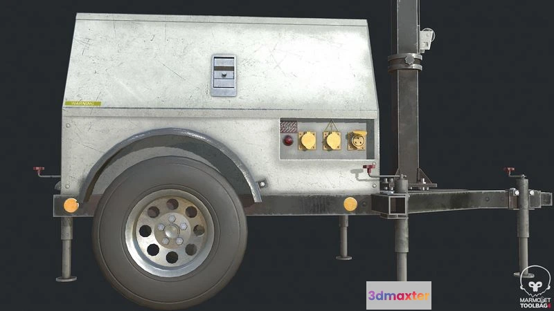 1523352 - PBR Game 3D Models - Mobile Light Tower Generator - Portable Generator 3D Max