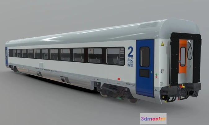 1523362 - PBR Game 3D Models - Modern Passenger Railroad Car 3D Max