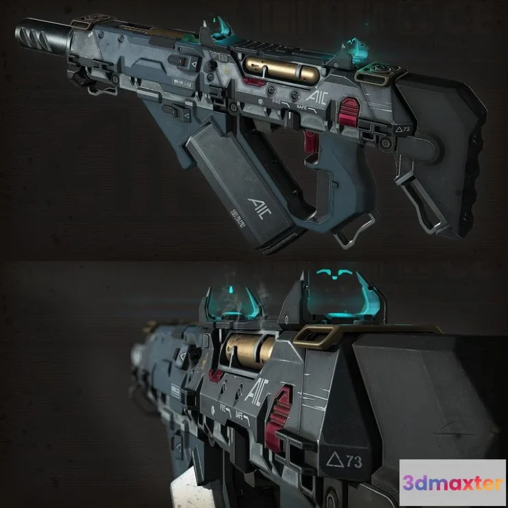 1523370 - PBR Game 3D Models - Modular SMG 3D Max