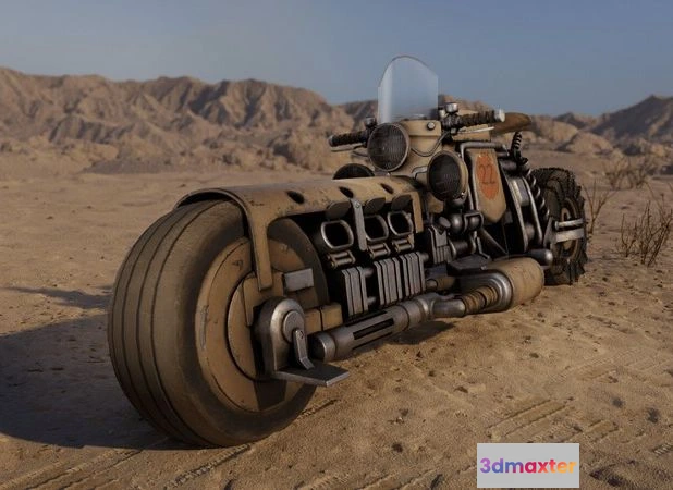 1523390 - PBR Game 3D Models - Motocycrcle - DieselPunk 3D Max