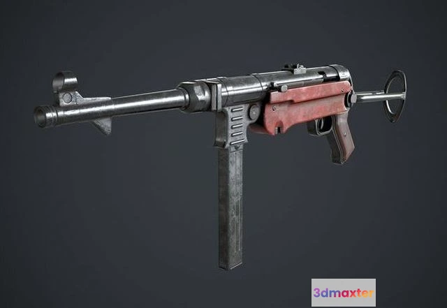 1523392 - PBR Game 3D Models - MP-40 machine gun 3D Max