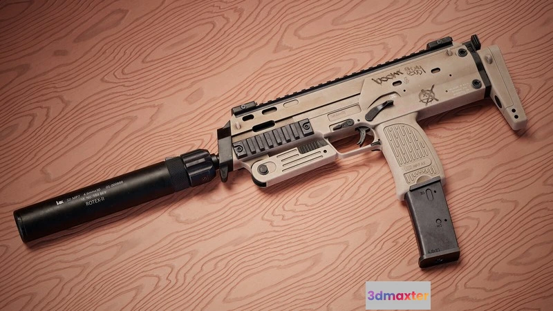 1523396 - PBR Game 3D Models - MP7A1 submachine gun 3D Max