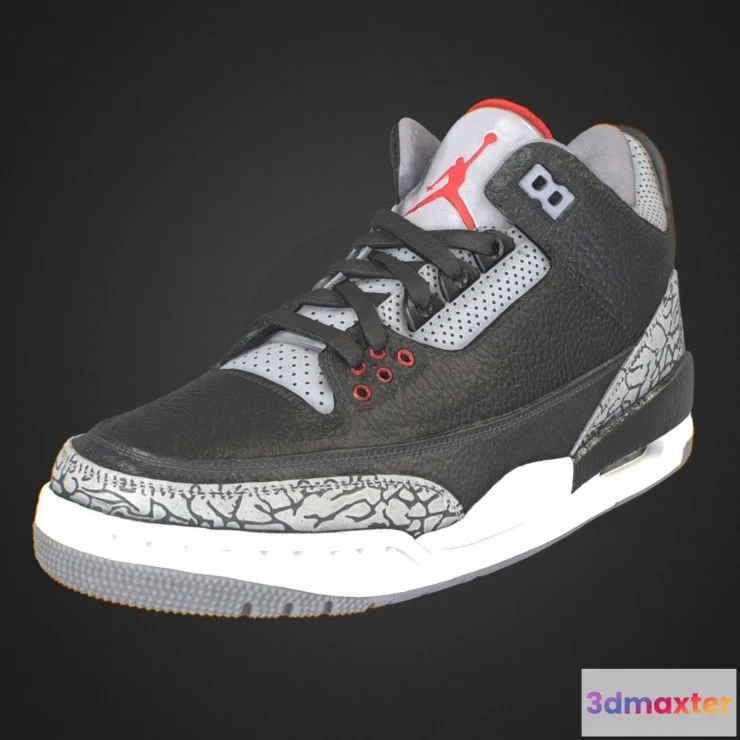 1523442 - PBR Game 3D Models - Nike Air Jordan 3 Retro 3D Max