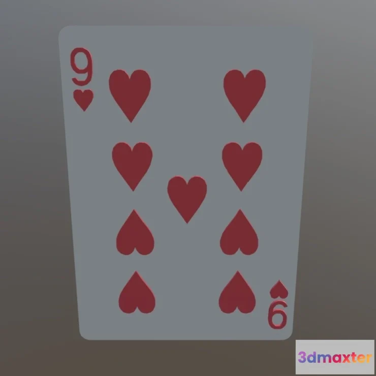 1523452 - PBR Game 3D Models - Nine Of Hearts 3D Max