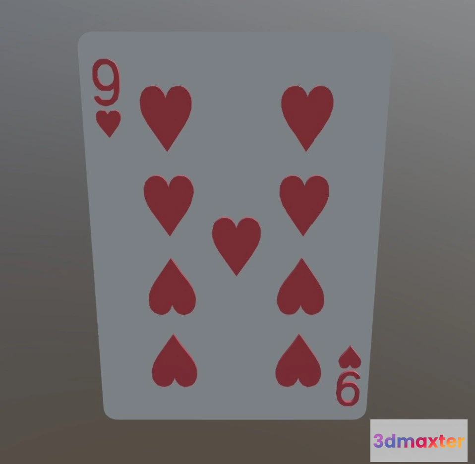 1523452 - PBR Game 3D Models - Nine Of Hearts 3D Max