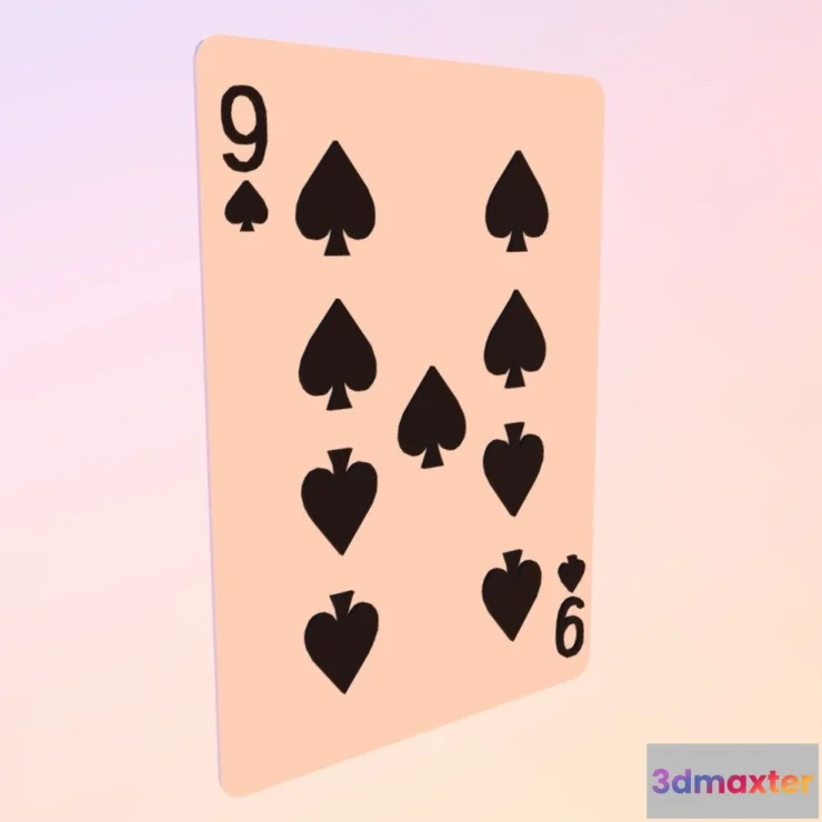 1523454 - PBR Game 3D Models - Nine Of Spades 3D Max