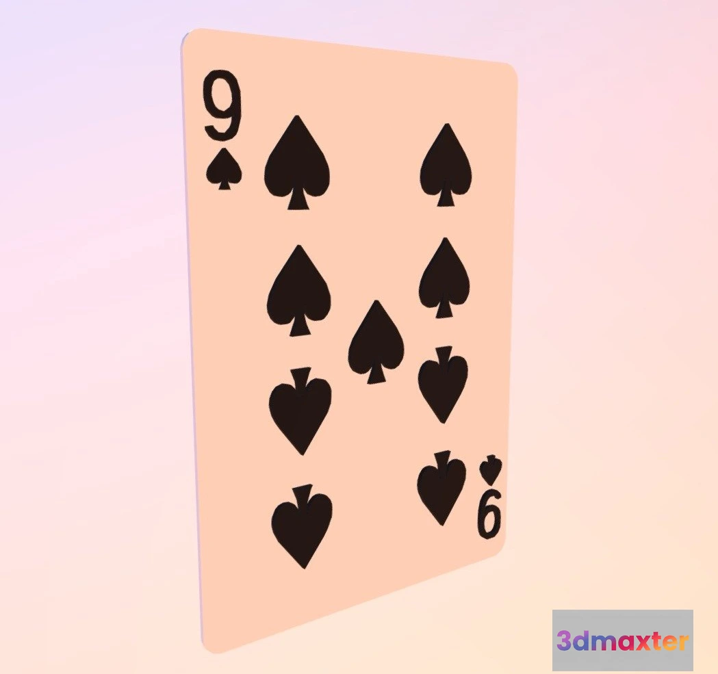 1523454 - PBR Game 3D Models - Nine Of Spades 3D Max