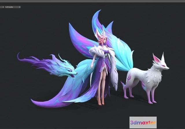 1523456 - PBR Game 3D Models - Nine-tailed fox demon 3D Max