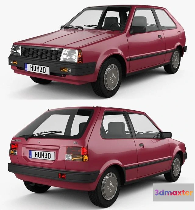 1523458 - PBR Game 3D Models - Nissan Micra 3-door 1982 3D Max