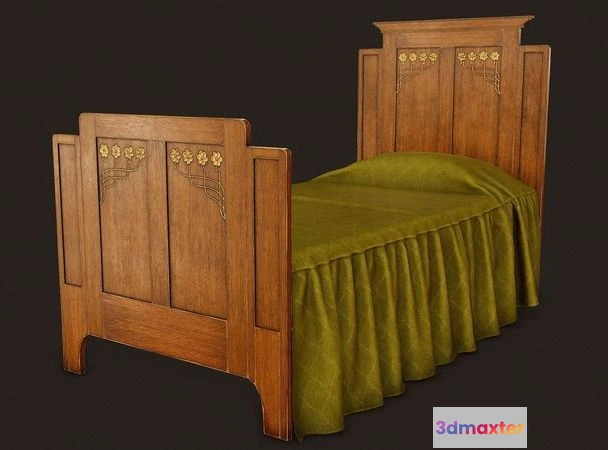 1523478 - PBR Game 3D Models - Old Bed 3D Max