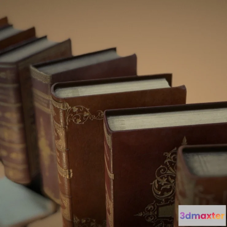 1523482 - PBR Game 3D Models - Old Books Original 3D Max