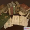 1523484 - PBR Game 3D Models - Old Books set 3D Max
