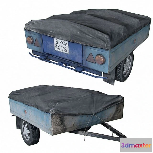 1523488 - PBR Game 3D Models - Old Car trailer 3D Max