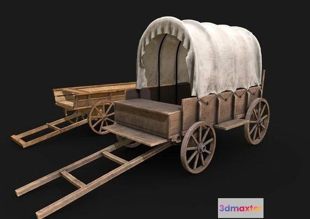 1523490 - PBR Game 3D Models - Old Carts 3D Max