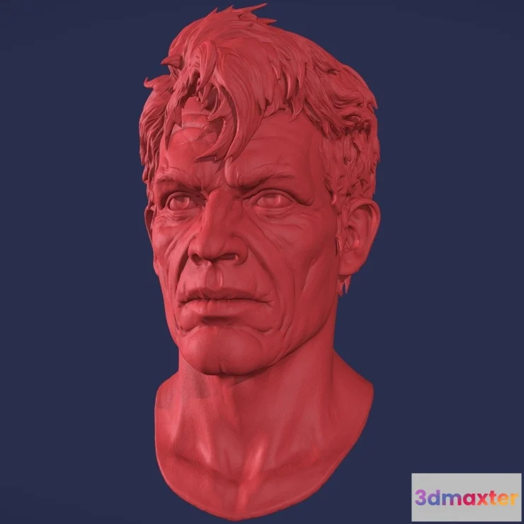 1523496 - PBR Game 3D Models - Old Man Head Sculpt 3D Max