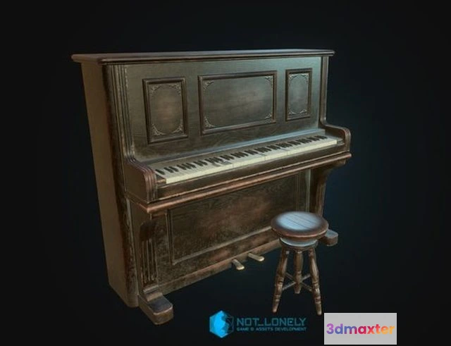 1523500 - PBR Game 3D Models - Old Piano 3D Max