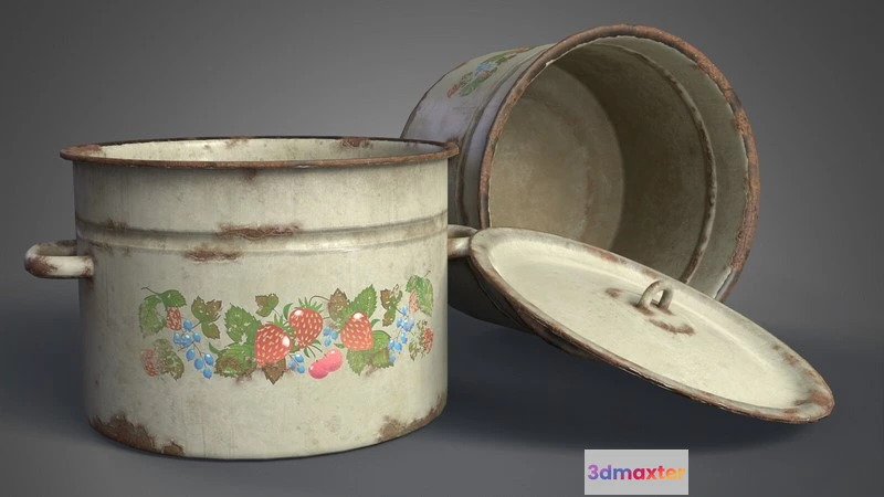1523510 - PBR Game 3D Models - Old Saucepan 3D Max