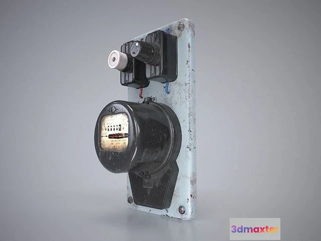 1523512 - PBR Game 3D Models - Old Soviet Electricity Meter 3D Max
