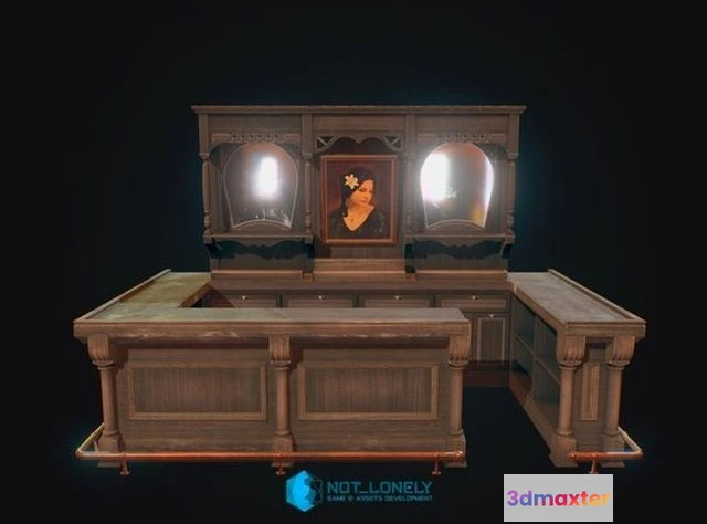 1523514 - PBR Game 3D Models - Old Western Bar 3D Max