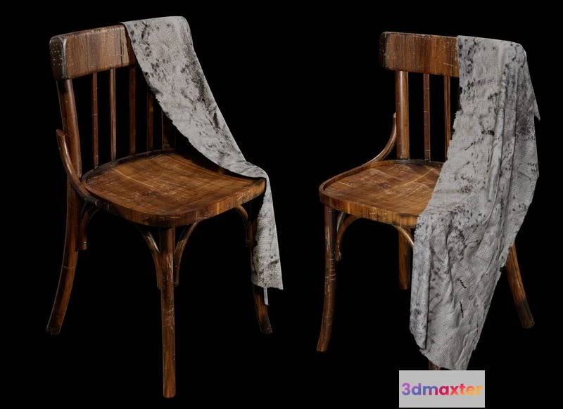 1523516 - PBR Game 3D Models - Old Western Chair 3D Max