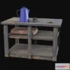1523518 - PBR Game 3D Models - Old Western Table 3D Max