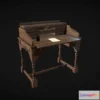1523522 - PBR Game 3D Models - Old Writing Desk 3D Max