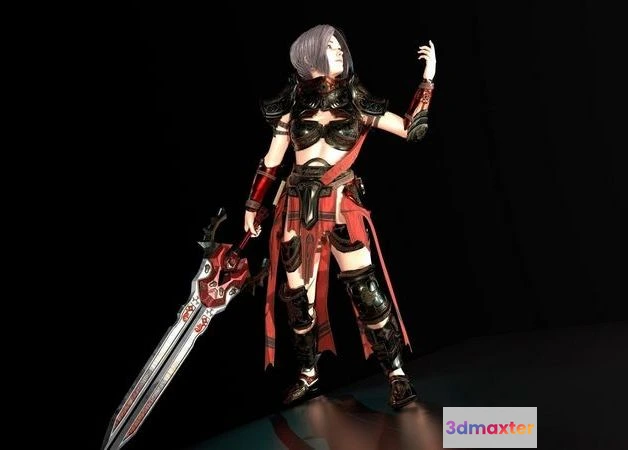 1523538 - PBR Game 3D Models - Paladin Woman 3D Max