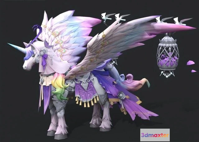 1523562 - PBR Game 3D Models - Pegasus fairy tale unicorn 3D Max