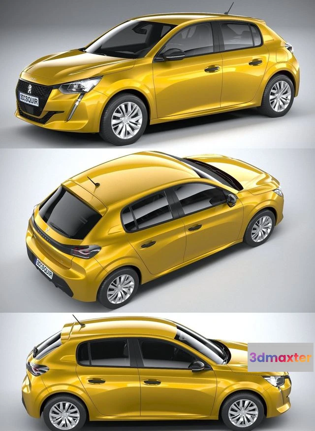 1523570 - PBR Game 3D Models - Peugeot 208 basic 2020 3D Max